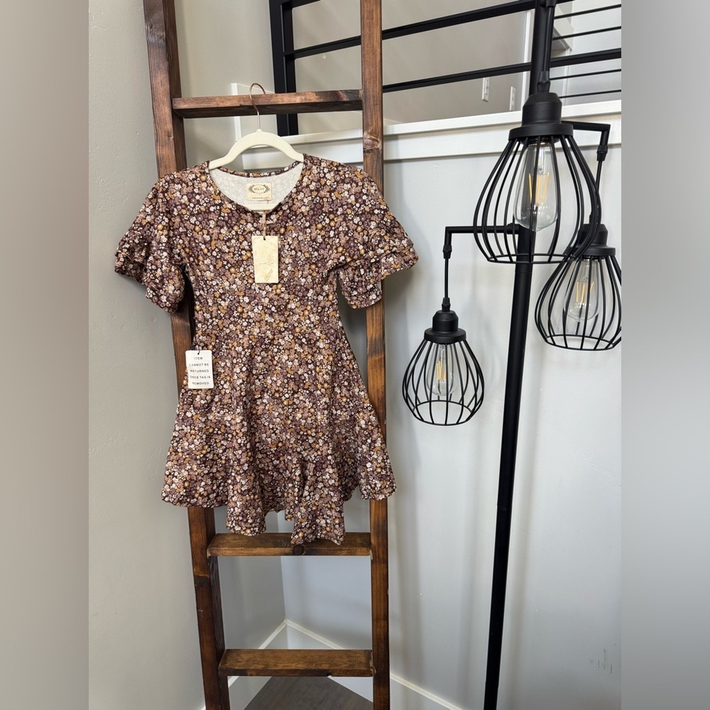 Girls Joyfolie ruffle hem fall dress